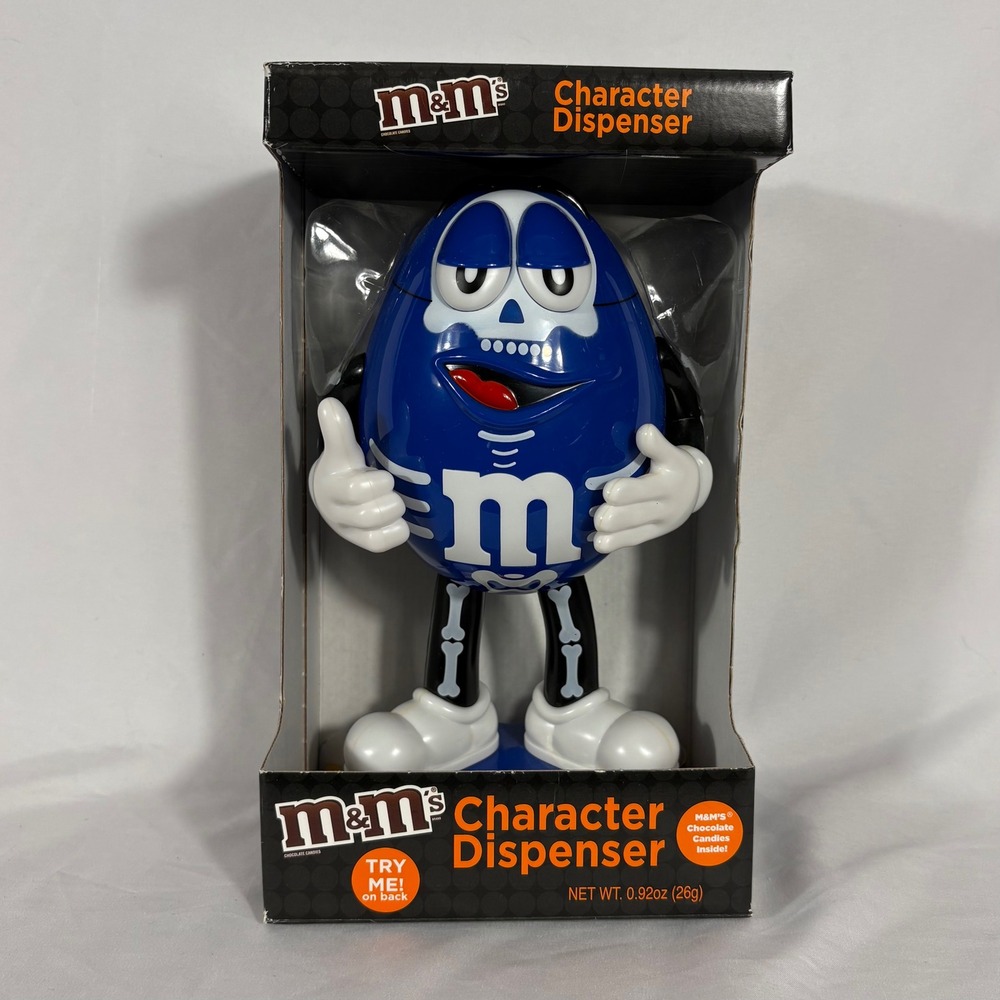 M&M's Character Dispenser Blue Skeleton Halloween Candy Toy